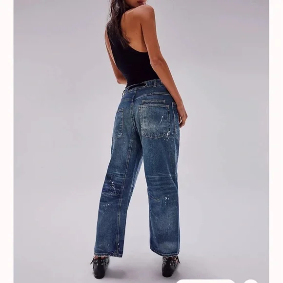 Free People We The Free Moxie Pull-On Barrel Jeans - Picture 2 of 7